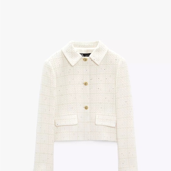 Zara Jackets & Blazers - Textured plaid blazer zara